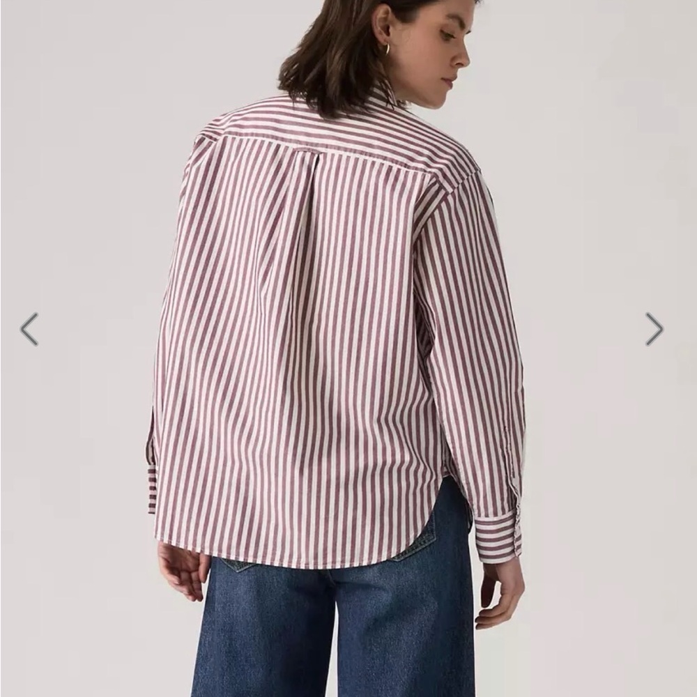 Levi’s relaxed Striped Button down Shirt in brown and White - Picture 3 of 5